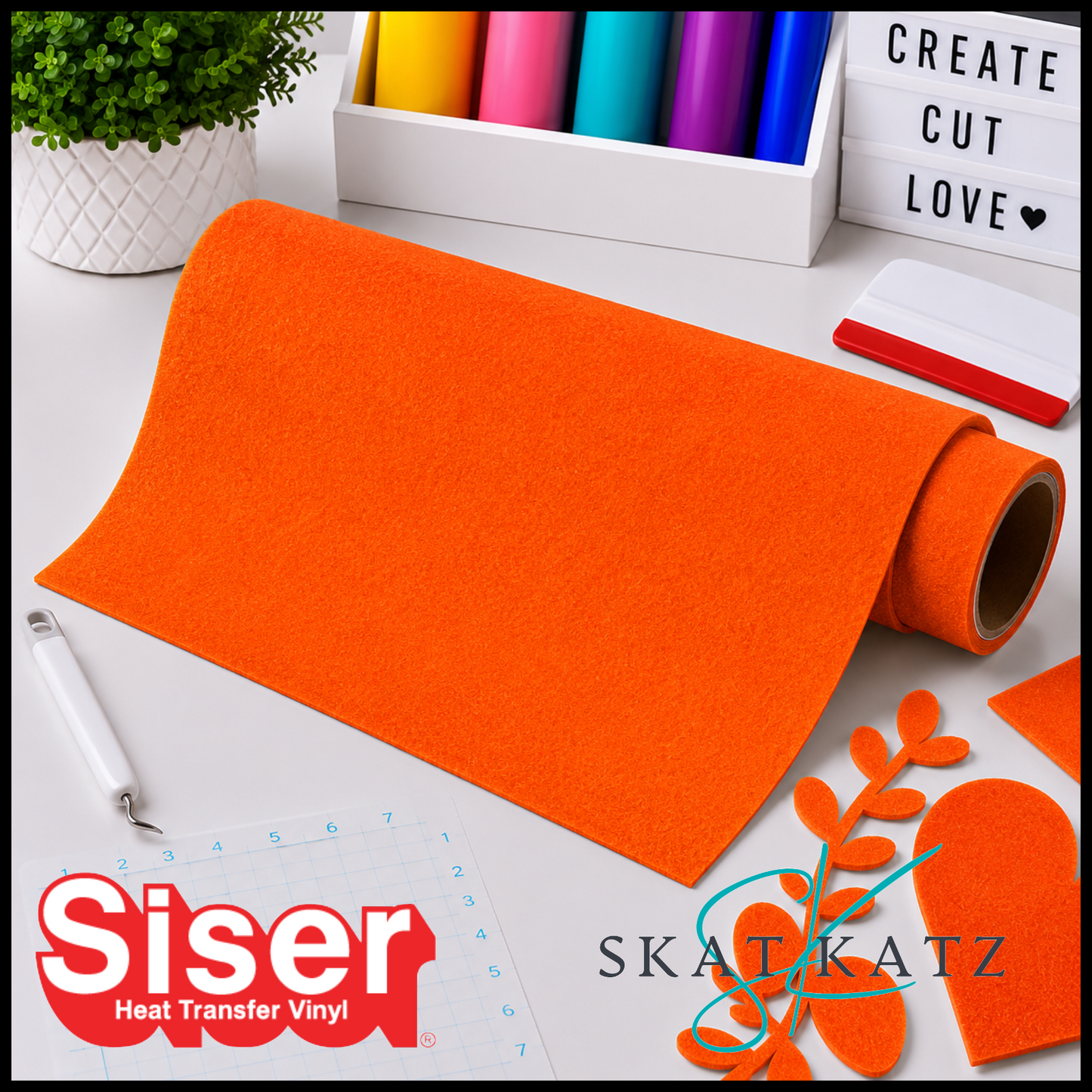 SISER® Heat Transfer Vinyl StripFlock® Pro - ORANGE