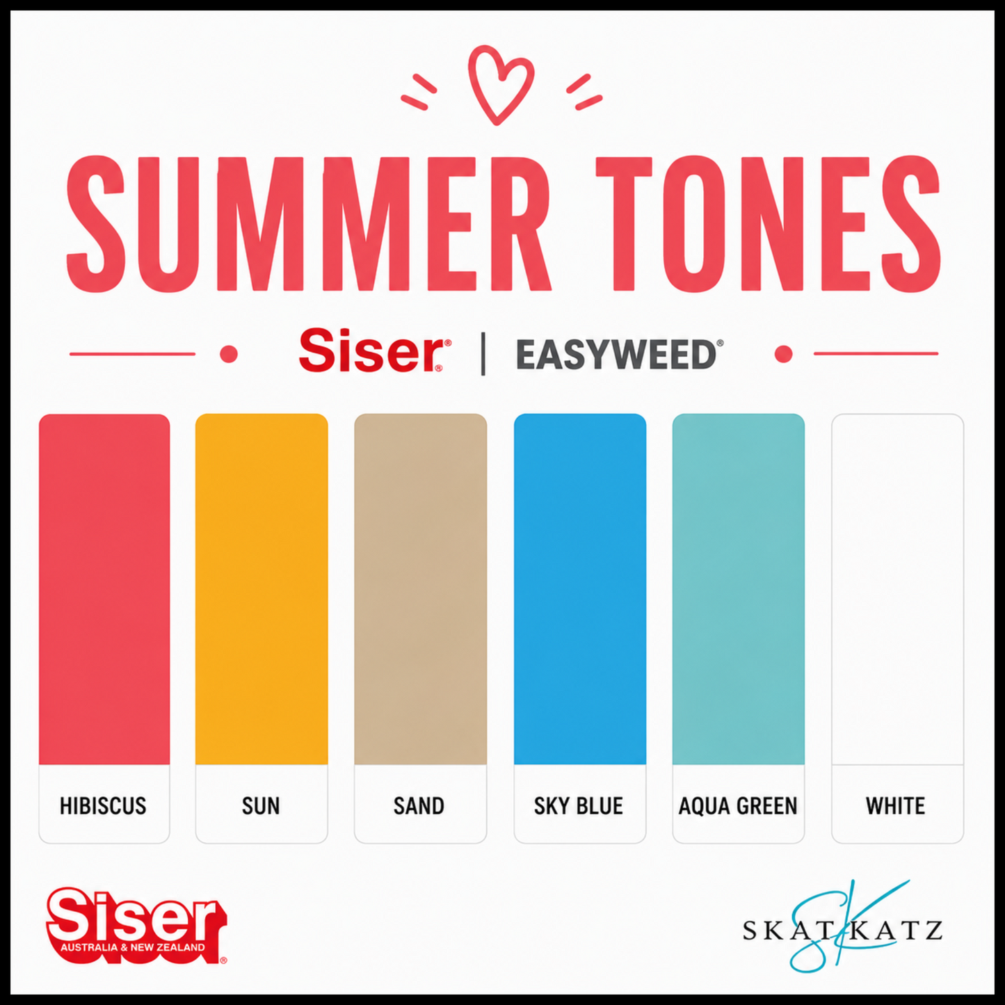 Siser Curated Colour Palette - Summer Tones
