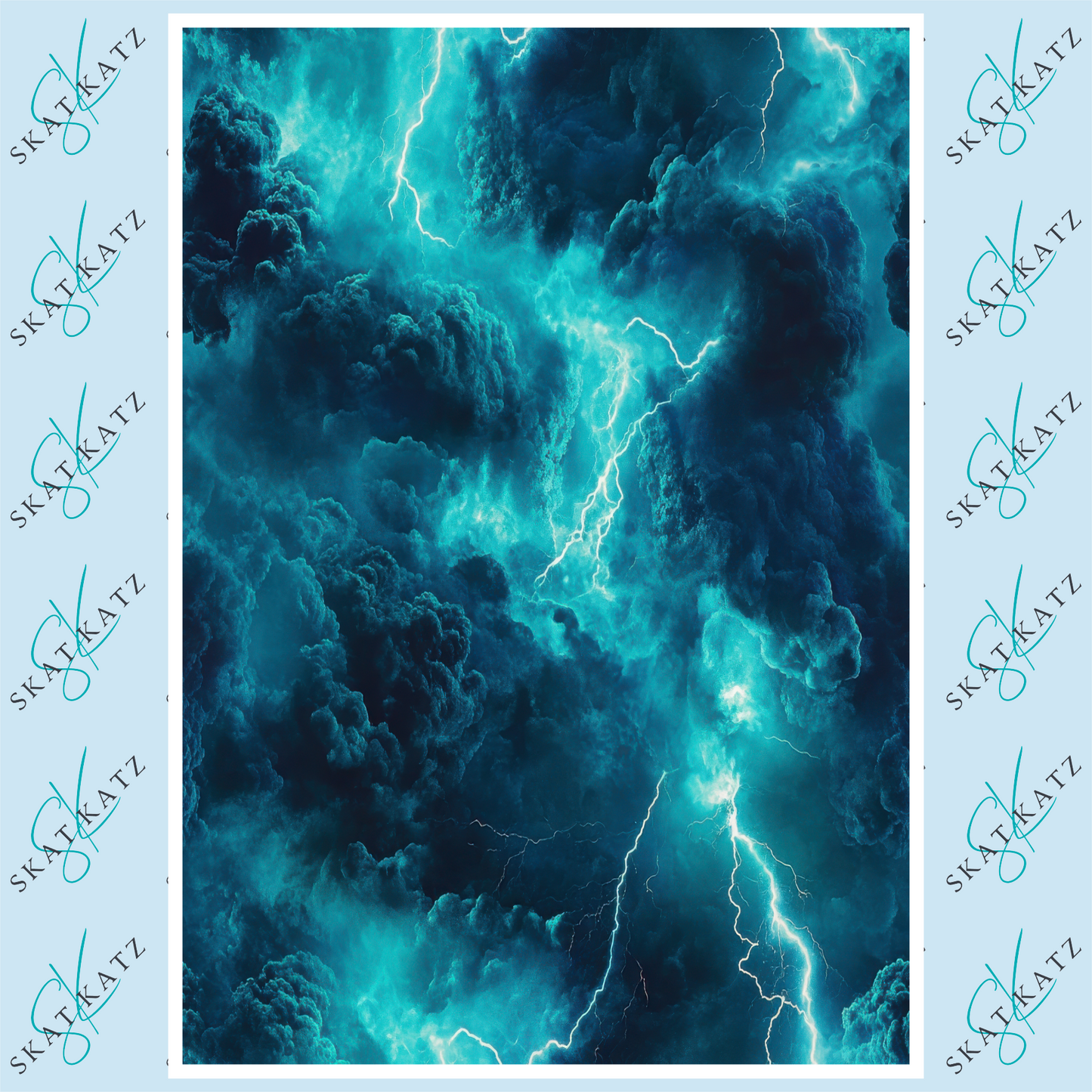 Inkfusible A4 Sheet - Teal Lightning