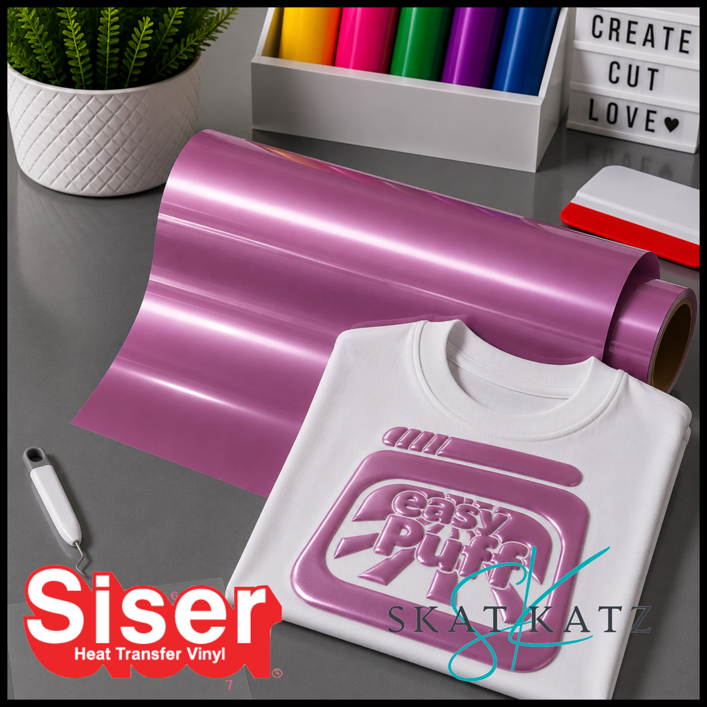 Siser EASY PUFF Heat Transfer Vinyl - Metallic Tiger Lily