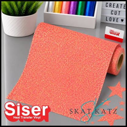 SISER® GLITTER Heat Transfer Vinyl - TRANSLUCENT ORANGE
