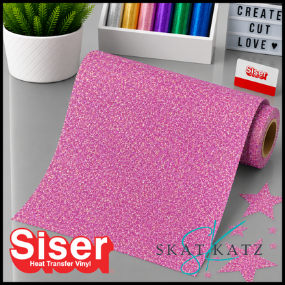 SISER® GLITTER Heat Transfer Vinyl - TRANSLUCENT LIGHT PINK