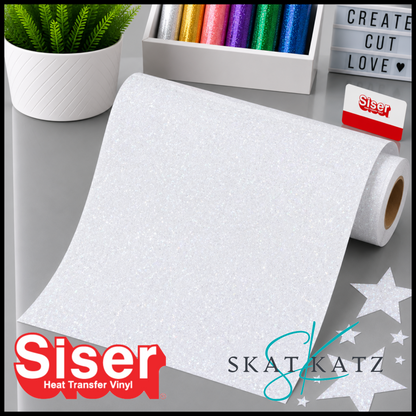 SISER® GLITTER Heat Transfer Vinyl - WHITE