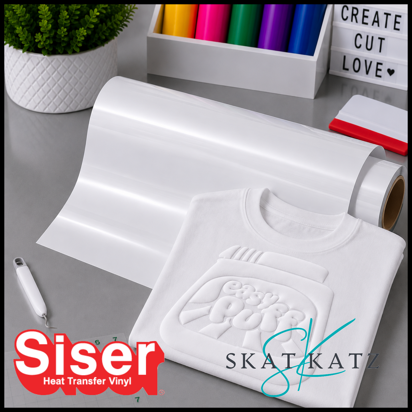 Siser EASY PUFF Heat Transfer Vinyl - White