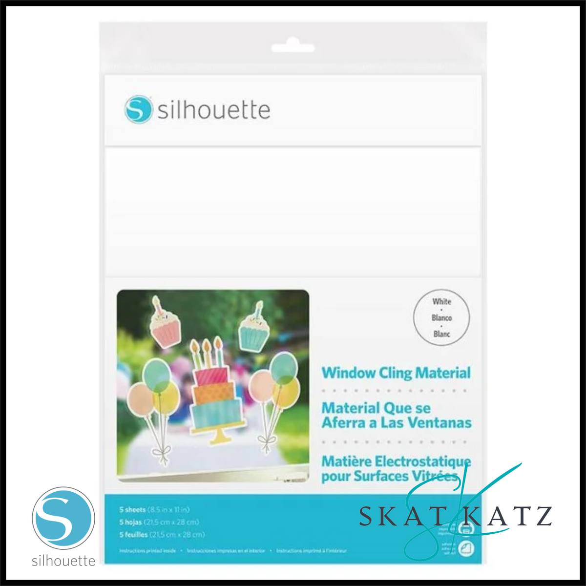 Silhouette - Printable Window Cling - WHITE