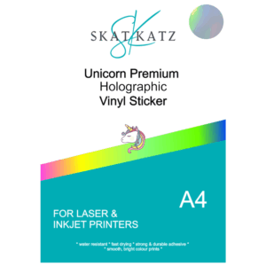 Unicorn Printable Vinyl - for INKJET Printers - Holographic Silver 10 pack