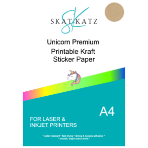 Unicorn Premium Sticker Paper - A4 - for laser & inkjet printers - Kraft 10pk