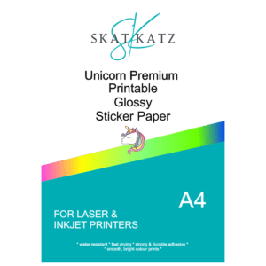 Unicorn Premium Sticker Paper for laser & inkjet printers - Gloss White A4 20pk