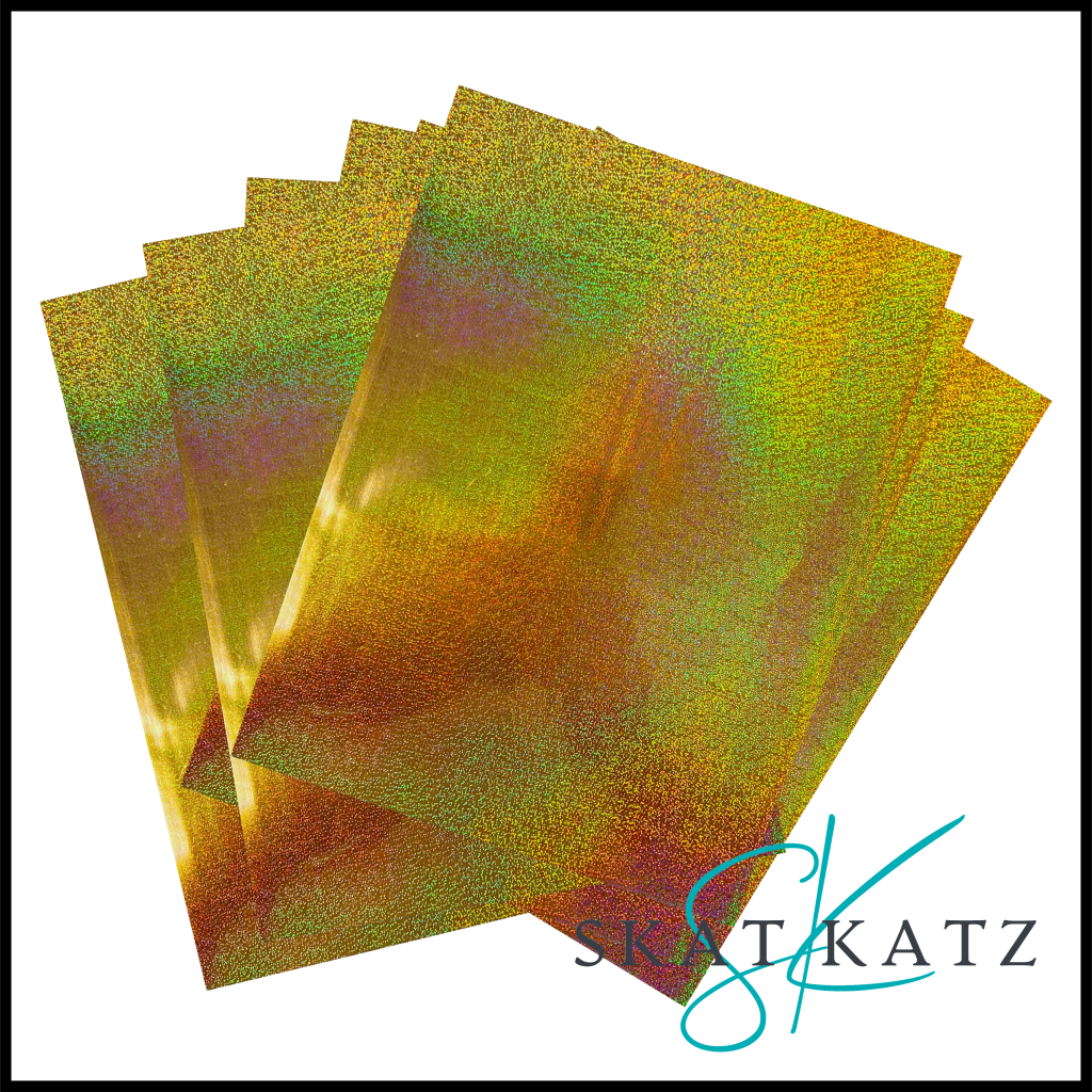 Heat Reactive Foil A4 10pk Holo Gold Speckle Skat Katz Heat Transfer Vinyl & Self