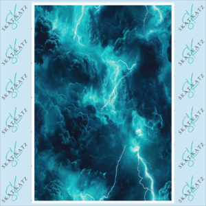 Inkfusible A4 Sheet - Teal Lightning
